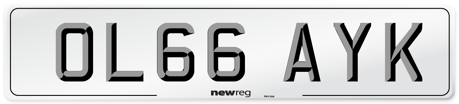 OL66 AYK Number Plate from New Reg
